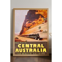 Australia Doğal Ahşap Çerçeveli Poster, Dekoratif Seyahat Duvar Tablosu