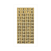 Metal Kapı,masa,dolap Numarası 15cmx20cm 48 Adet Dikdörtgen 1 48 Altın Renk Metal