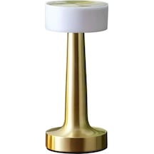 Gold Kare Led Masa Lambası Şarjlı Dimmer Kontrollü Dekoratif Işık Altın