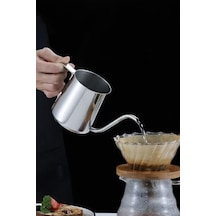 Çelik Ölçekli 350 Ml 7 Cup Kahve Demleme İbriği Espresso Sıcak Su İbriği Mt116 Aeropress