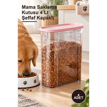 4 Adet Mama Saklama Kutusu 4 Lt Şeffaf Kapaklı