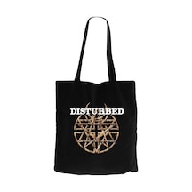 Disturbed Logo 2 Siyah Kanvas Bez Çanta Siyah