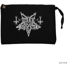 Dark Funeral Siyah Clutch Astarlı Cüzdan / El Çantası