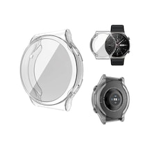 Huawei Watch Gt 3 Gard 360 Kapatan 46 Mm Ekran Koruyucu Silikon Şeffaf Çok Renkli