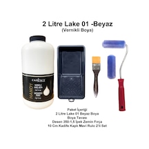 2 Litre Handy Lake 01 Beyaz Kendinden Vernikli Kadife Rulo Set Beyaz