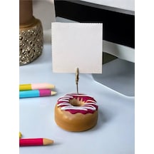 Vişne Pasta Süsü Desenli Donut Model Temalı Fotoğraf Not Tutacak Ofis Masası Not Tutacağı Hediyelik Visne