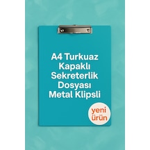 A4 Turkuaz Kapaklı Sekreterlik Dosyası Metal Klipsli