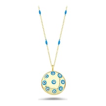 Nazar Boncuklu Enamel Kolye (498185201)