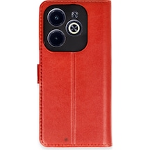 İnfinix Hot 40 Kılıf Trend S Plus Kapaklı Kılıf Kırmızı