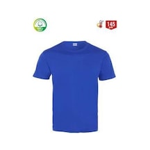 Myform 8113 Festival Bisiklet Yaka T-shırt - Saks Mavi Çok Renkli