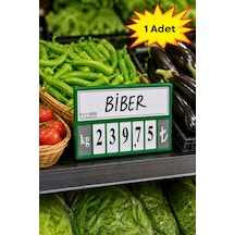 Fiyat Kasetlik Manav Kasap Şarküteri Etiketi Rakamlı Fiyatlık Ayaklı Büyük Boy 123x84 Mm Yeşil
