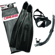 Cressi Pro Star Palet Maske Şnorkel Seti Black No:43-44