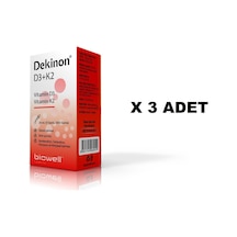 Dekinon Biowell D3 K2 1000 Iu Damla 20 Ml 3 Adet .