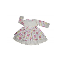 Kız Bebek Beyaz Bahriye Yaka Elbise 001