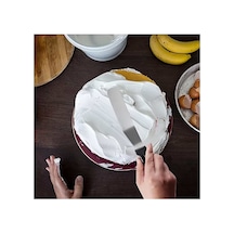 Paslanmaz Çelik L Tipi Pastacı Spatulası Krema Düzeltme Ve Pasta Şekillendirme Bıçağı Evimdeyokyok Çok Renkli