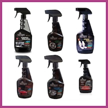 Gees Global 6'lı Araç Bakım Seti Torpido Jant Döşeme Motor Lastik Parlatıcı Hızlı Cila Spreyi 500 Ml Gbzs