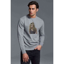 Gojntvl Shakira Baskılı Gri Erkek Örme Sweatshirt