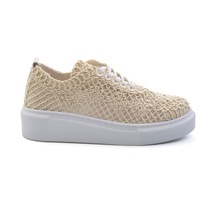 Bej Hakiki Deri Kadın Sneaker K01303018716 Bej