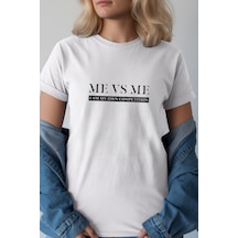 Unisex Oversize 24/1 Penye Dtf Baskılı Tişört - Dtf246 Beyaz