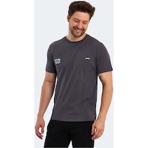 Slazenger PACET Erkek Baskılı Koyu Gri Tişört
