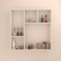 Rafkestir Milet Duvar Raf Set Beyaz ( Mat )