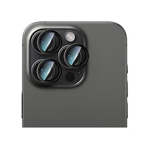 İphone Uyumlu 14 Pro Max Caseworld Alloy Serisi Oleofobik Anti Reflective Kamera Lens Koruyucu Siyah