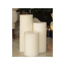 Silindir Sütun Dev Blok Mum Krem İskandinav Mum 30x15 30x12 25x10 Ekru