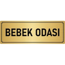 Metal Yönlendirme Levhası, Departman Kapı İsimliği Bebek Odası 10x20 cm Altın Renk