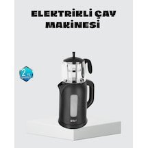 Mey İthalat Sinbo Elektrikli Çay Makinesi 1.7 L Su Isıtıcı Ve Cam Demlikli Güvenli Kullanım