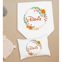 Bk Kids Kişiye Özel İsimli Bebek Battaniye Ve Yastık Hediye Seti, Yeni Doğan Bebek Hediyesi, Bebek Uyku Seti-11