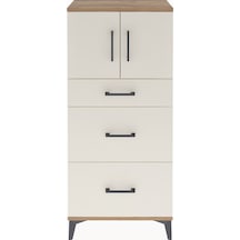 Arges Dolap Tek Raflı 3 Çekmeceli 2 Kapaklı 60x30x134 Çam-aytaşı Çam