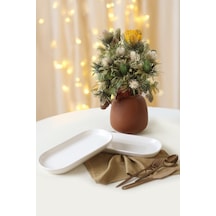 Beyaz Noyan Kayık Tabak 28 Cm 2 Adet 006
