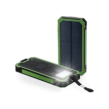 Deji Güneş Enerjili Solar 10000 mAh Led Işıklı Taşınabilir Şarj Cihazı Powerbank Yeşil