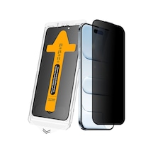 Apple Uyumlu   iPhone 17 Air Klfs 2.5d Oliv Privacy Temperli Cam Ekran Koruyucu + Kolay Uygulama Aparatı - Siyah