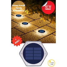 Technosmart 1adet Solar Premium Kalite 20ledli Dekoratif Zemin Bahçe Aydınlatma Güneş Enerjili Sarı