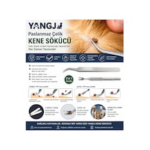 Yangj 2'li Kene Çıkarma Alet Seti, Çoğu Evcil Hayvan İçin Uygun Paslanmaz Çelik