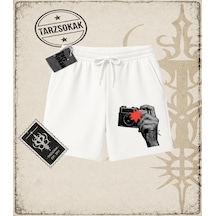 Tarzsokak Gotik & Grunge Streetwear Take A Pıcture Of Me Unisex Şort Beyaz
