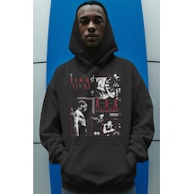 Sevbano X Tentacion Rapper Şarkıcı Ön Baskılı Unisex Oversize Premium Hoo Siyah