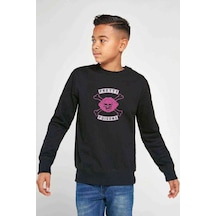 Tshirthane Riverdale Pretty Poisons Baskılı Unisex Çocuk Siyah Sweatshirt Siyah