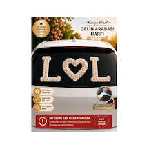 Kişiye Özel Gelin Arabası L Harfi Çift Sıra Papatya Süsü 25 Cm Tek Harf - 902495515 Diğer