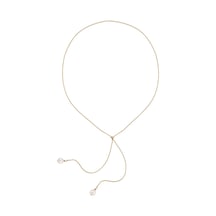 7,5 Mm Asansör Zincirli Doğal İnci Kolye Rose