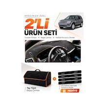 E-biz Land Rover Freelander 2006-2014 Uyumlu Torpido + Tay Tüyü Çanta - Siyah-kahverengi - Lr003
