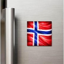 Norveç Norway Abstract Ülke Bayraklı Buzdolap Magneti - 9x9 Cm