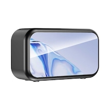 Çalar Saatli Ve Fm Radyolu Bluetooth Hoparlör Dijital Saat Ve Aynalı Tasarım 6w Ses Çıkışı Siyah