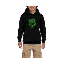 Brutal Truth Graphic Siyah Çocuk Kapşonlu Sweatshirt