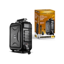 Magicvoice Mv-2015 Vhf El+yaka Mikrofonlu Usb Sd Bt 300w Siyah Taşınabilir Seyyar Anfi Mikrofonlu Amfi Hoparlör
