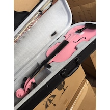 Valeria -Paganini Tam Boy 4/4 Pembe Keman Seti-Kutu-Yay-Reçine