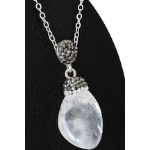 Erilsa Sertifikalı 1.kalite Zirkon Taşlı Ham Kristal Kuvars Taşı Kolye Çok Renkli