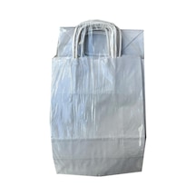 Büküm Saplı Kraft Kağıt Karton Hediyelik Çanta Poşet Torba Gri 4 x 25'li 25 x 31 CM