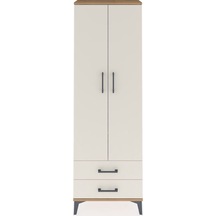 Arges Dolap 2 Raflı 2 Çekmeceli Tek Askılı 60x30x182 Çam-aytaşı Çam
